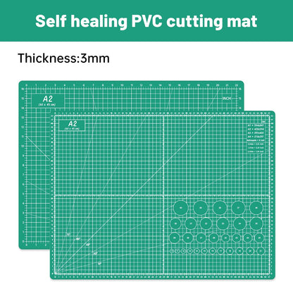 HEADLEY TOOLS 18" x 24" Thickened Self Healing Cutting Mat, A2 Rotary Cutting Sewing Mat for Crafts, Double Sided 5-Ply Table Cutting Board for Fabric Quilting Leather Arts Hobby Project, Grey/Black