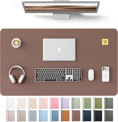 YSAGi Leather Desk Pad Protector, Large Mouse Pad, Non-Slip PU Leather Desk Blotter, Waterproof Writing Pad for Office and Home (31.5" x 15.8", Eggshell) - Colors A