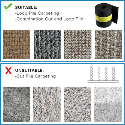 WILLBOND Carpet Cord Cover Cable Protector Floor Cover Cable Protector Management Only for Commercial Office Carpet(19.69 ft,Black)