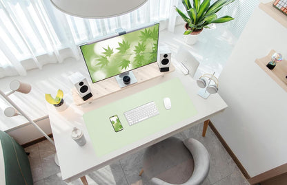 AFIING Large Desk Mat 47" x 17", Dual-Sided Natural Cork & PU Leather Desk Pad, Non-Slip Waterproof Mouse Pad for Office, Home & Gaming, Black