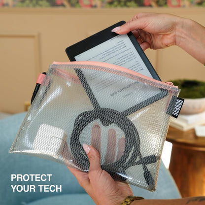 GOBAGS Air Production Multi‑Size Clear Zipper Pouch (4‑Pack) – Cable Organizer & Travel Gear Bag for Electronics, Camera Accessories, Tool Pouch & Small Tech Storage
