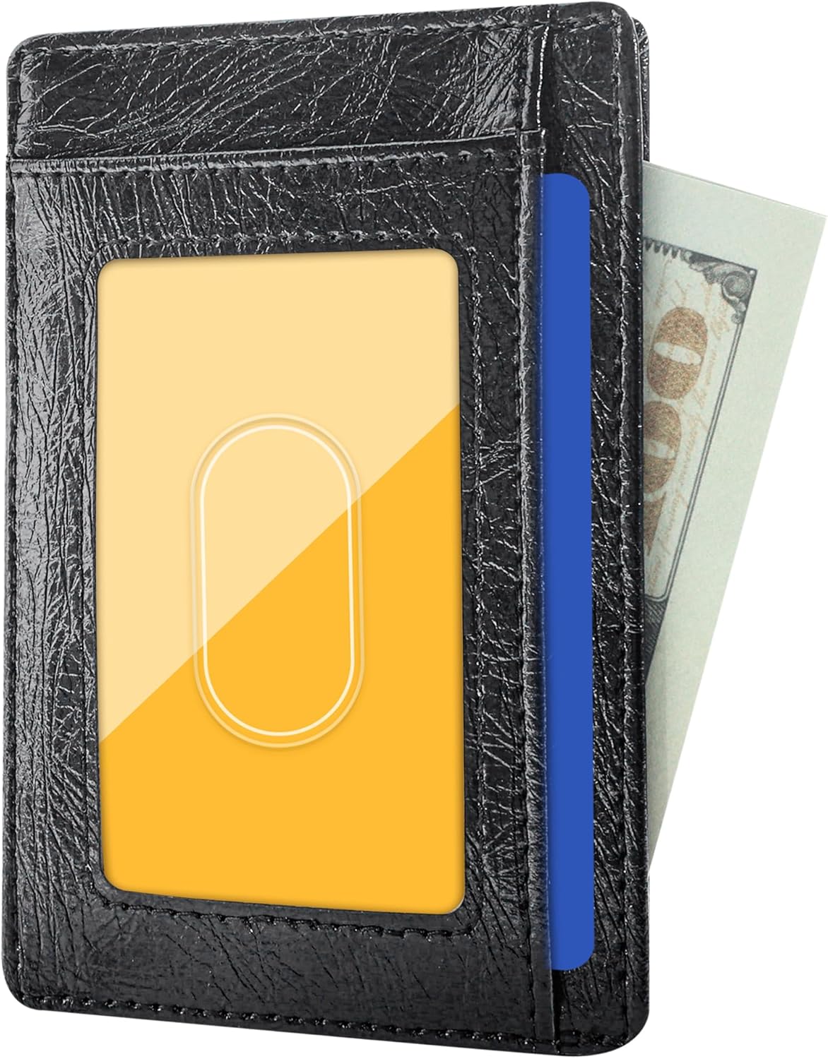 Travelambo Slim Wallet Front Pocket Minimalist Leather RFID Blocking Medium Size