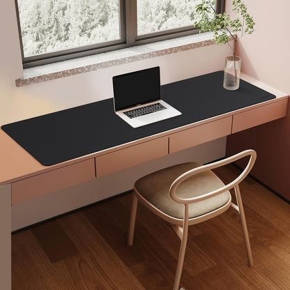 Mydours 40" x 20" Extra Large Desk Mat, PU Leather & Cork Desk Pad, Large XXL Desk Mouse Pad for Workstation, Office, Home, Computer Desk Mat with Keyboard & Mouse (Black)