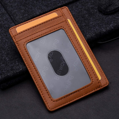 Buffway Slim Minimalist Front Pocket RFID Blocking Leather Wallets for Men and Women - Carbon Fiber Black - Colors B