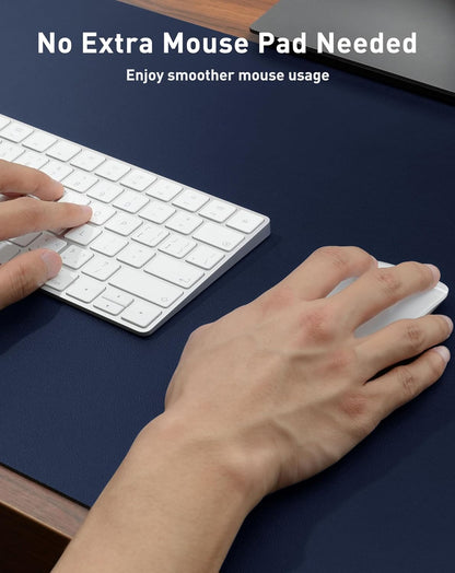 Aothia Non-Slip PU Leather Waterproof Laptop Desk Pad Protector, Blotter Mat, Writing and Mouse Pad for Office & Home, Beige, 23.6" x 13.7" - Colors A