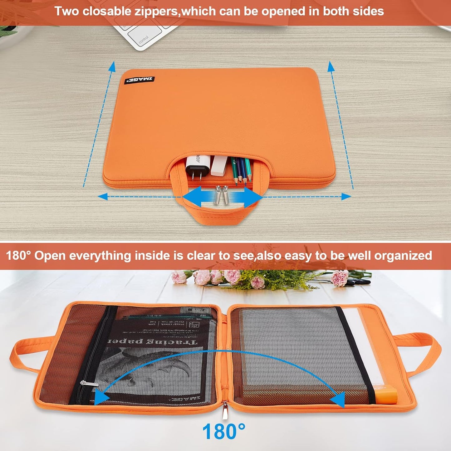 Protective Case for A4 Tracing LED Light Pad, Carrying Bag Travel Storage Case Pouch Cover with Pockets, for Laptop, Notebook, Most Tracing Light Table Pink