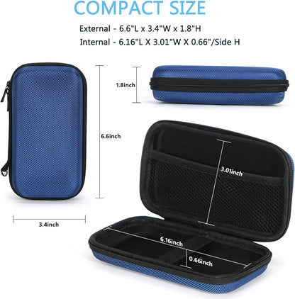Portable Protection Hard EVA Case for External Battery, Cell Phone, GPS, Hard Drive, USB/Charging Cable, Small Carrying Bag Mesh Inner Pocket, Zipper Enclosure, Universal Travel Pouch Bag