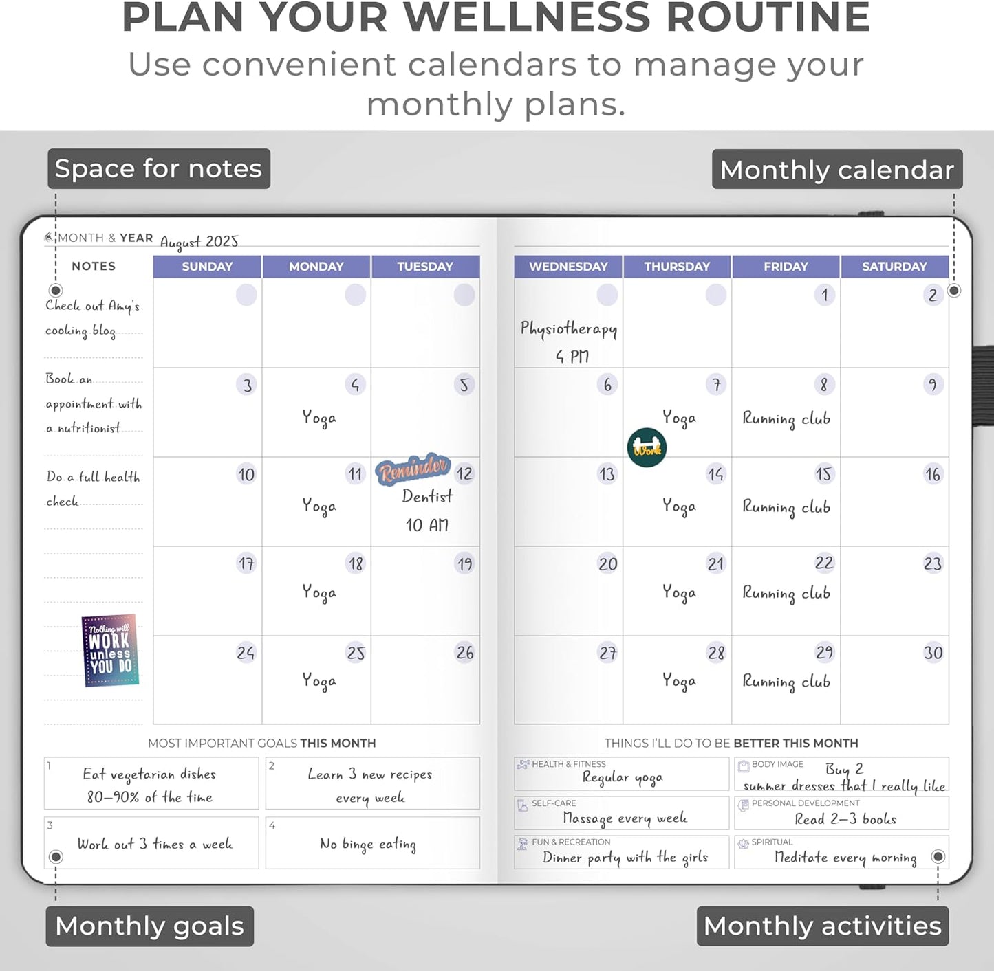 Clever Fox Fitness & Food Journal – Nutrition & Workout Planner for Women & Men – Diet & Gym Exercise Log Book with Calendars, Diet & Training Trackers - Undated, A5 Size, Hardcover (Forest Green)