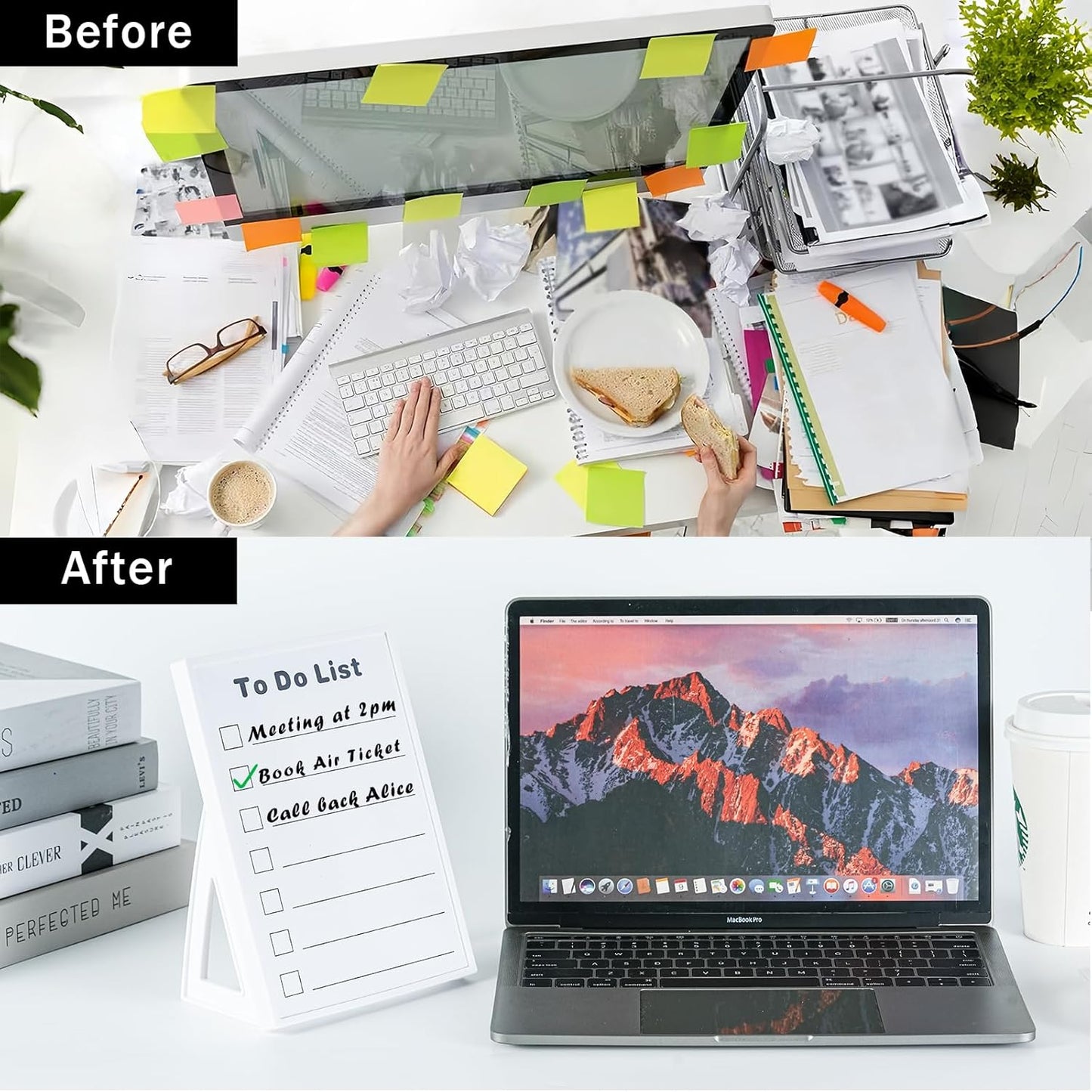 Desktop Dry Erase Board, Small Whiteboard with Stand, A5 Size 8.3 x 5.8 Inches with A Dry Erase Marker, Detachable Stand & to Do List Card (A5)