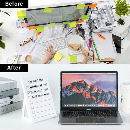 Desktop Dry Erase Board, Small Whiteboard with Stand, A5 Size 8.3 x 5.8 Inches with A Dry Erase Marker, Detachable Stand & to Do List Card (A5)
