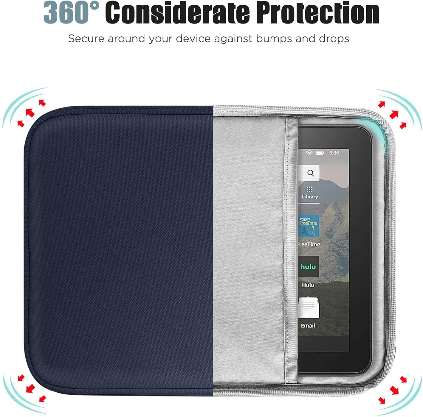 TiMOVO 9-11" Tablet Sleeve Bag for iPad 11-inch A16 2025, iPad 10.9"/10.2"| Air 11 Inch/5th/4th Gen. 10.9", Galaxy Tab A9+/A11Plus 11", Protective Bag with Pocket, Black