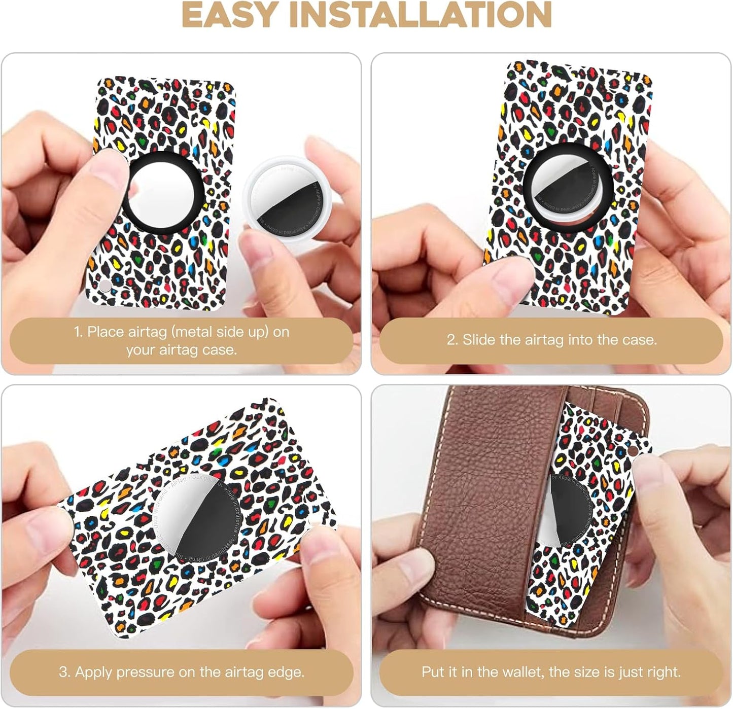 2 Pack Ultra Thin Wallet Holder Card Case for Apple AirTag, Lightweight GPS Tracker Cover for Wallet, Purse, Handbag, Keys, Clutch Bag