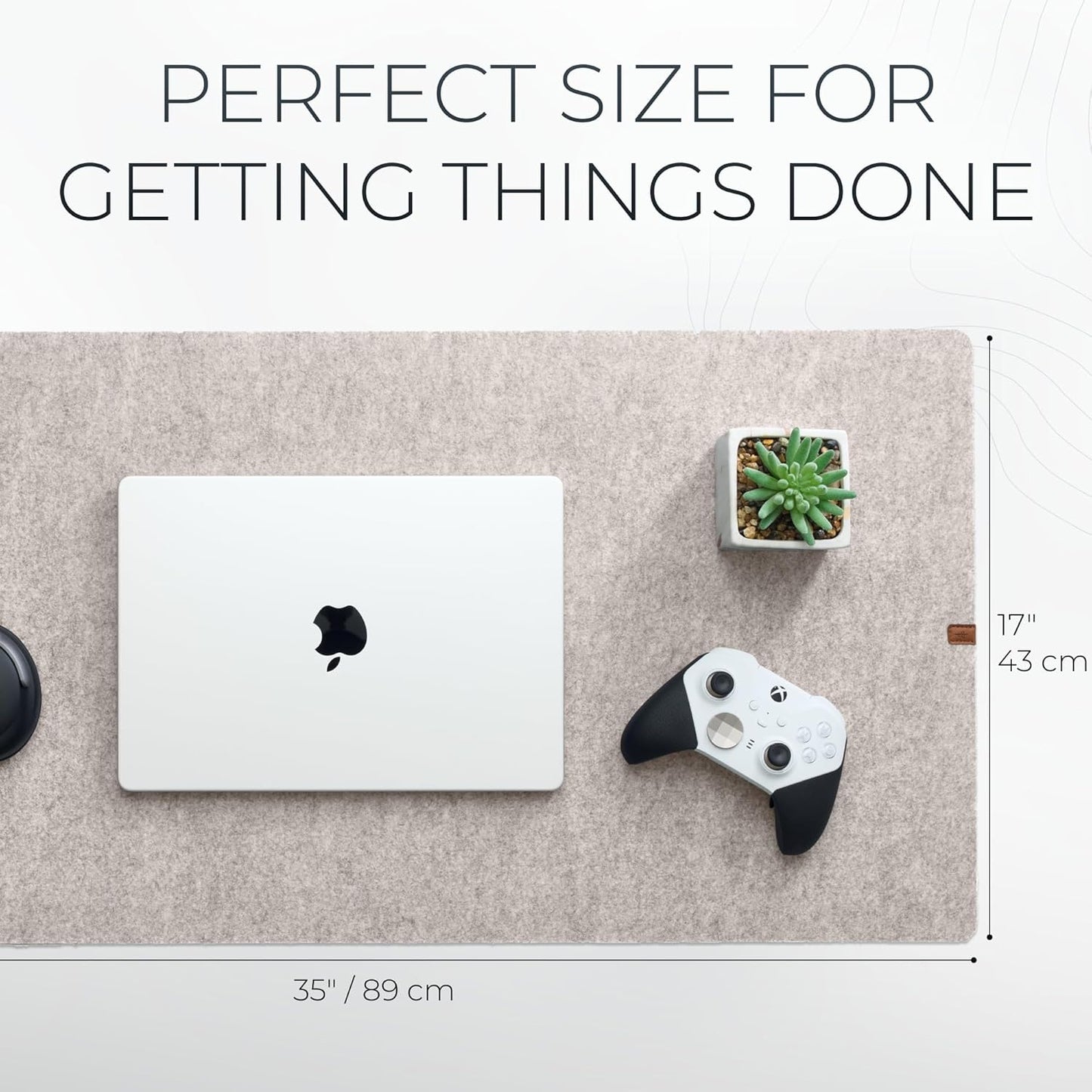 Nordik Large Felt Desk Mat - Charcoal - 35 x 17 inch - Full Desk Keyboard Mat - Computer Desk Mat for Keyboard and Mouse Pad - Desktop Mat - Large Felt Desk Pad