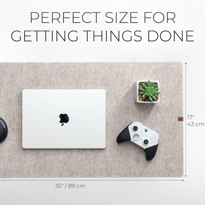 Nordik Large Felt Desk Mat - Charcoal - 35 x 17 inch - Full Desk Keyboard Mat - Computer Desk Mat for Keyboard and Mouse Pad - Desktop Mat - Large Felt Desk Pad