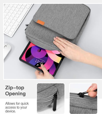 MoKo 13 Inch Tablet Sleeve Bag, Fits with 13 Inch New iPad Pro M5 & Air M4/M3, iPad Pro 12.9 M2&M1,Surface Laptop Go 12.4,Galaxy Tab S8+/S9+ 12.4,Handle Carrying Case with Shoulder Strap,Black &Gray