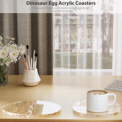 Acrylic Coaster Decorative Plates, Irregular Bar Drink Coaster, Clear Cloud Shape Coffee Cup Coaster, Perfect for Tabletop Protection and Accessories Display.(Gold)