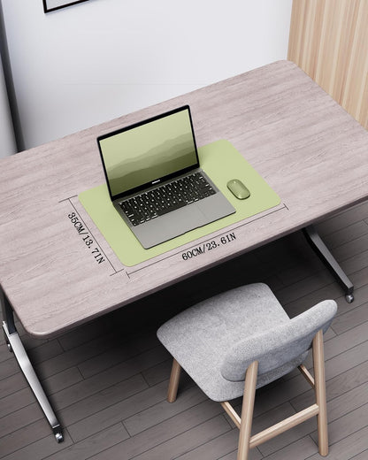 YSAGi Double-Sided Desk Pad, 31.5"x15.7"Leather Desk Mat, Eco Cork Desk Pad Protector,Large Mouse Pad,Waterproof Desk Blotter for Office/Home(Coffee)