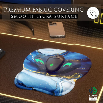 MROCO Ergonomic Mouse Pad with Gel Wrist Rest, Smooth Wrist Support Surface, Non-Slip PU Base for Pain Relief, Comfortable Mousepad for Computer, Laptop, Office & Home, 9.4 x 8.1 in, Black