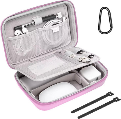 MOSISO Electronic Organizer Travel Case Compatible with MacBook Power Adapter, Compatible with Magic Mouse & Pencil, SD Card, USB Flash Disk with 4 Modular Insert & 2 Cable Tie & Snap Hook, Black