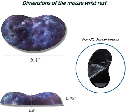 BRILA Ergonomic Memory Foam Mouse Wrist Rest Support Pad Cushion for Computer, Laptop, Office Work, PC Gaming - Massage Holes Design - Wrist Pain Relief (Black Mouse Wrist Rest)
