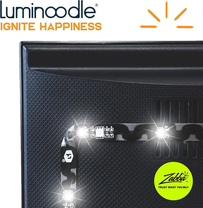 Luminoodle Color Bias Lighting, USB TV and Monitor Backlight LED Strip Lights Kit with Dimmer, Remote - 6.6 ft for 24" to 60" TV - Medium