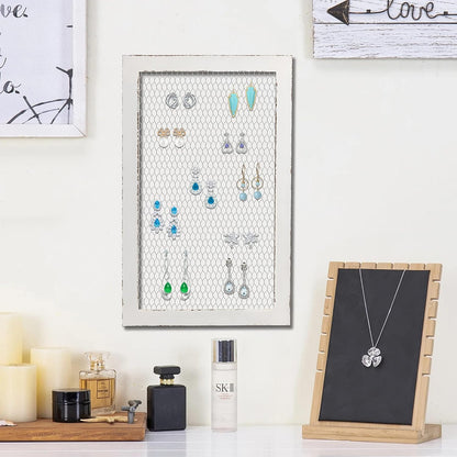 SOFE Farmhouse Memo Board Chicken Wire Frame, Black Large Bulletin Boards for Walls, Hanging Photo Display Board or Jewelry Organizer Wall Grid Panels, Decorative Vision Board for Desktop Office