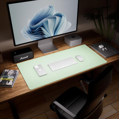 Aothia Dual-Sided Desk Pad - 25.6x13.7 inches Leather Desk Mat, Natural Cork Desk Pad Protector, Large Mouse Pad for Desk, Waterproof Desk Blotter Pad, Desk Writing Pad for Office Work/Home, Black