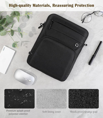 Dadanism 9-11 Inch Tablet Sleeve Bag with Shoulder Strap for iPad (A16) 11", iPad Air M4 Pro M5 11", i-Pad 10th Gen 10.9", i-Pad 9/8/7th Gen 10.2", Galaxy Tab A11+ Plus 11", reMarkable 2 10.3", Black