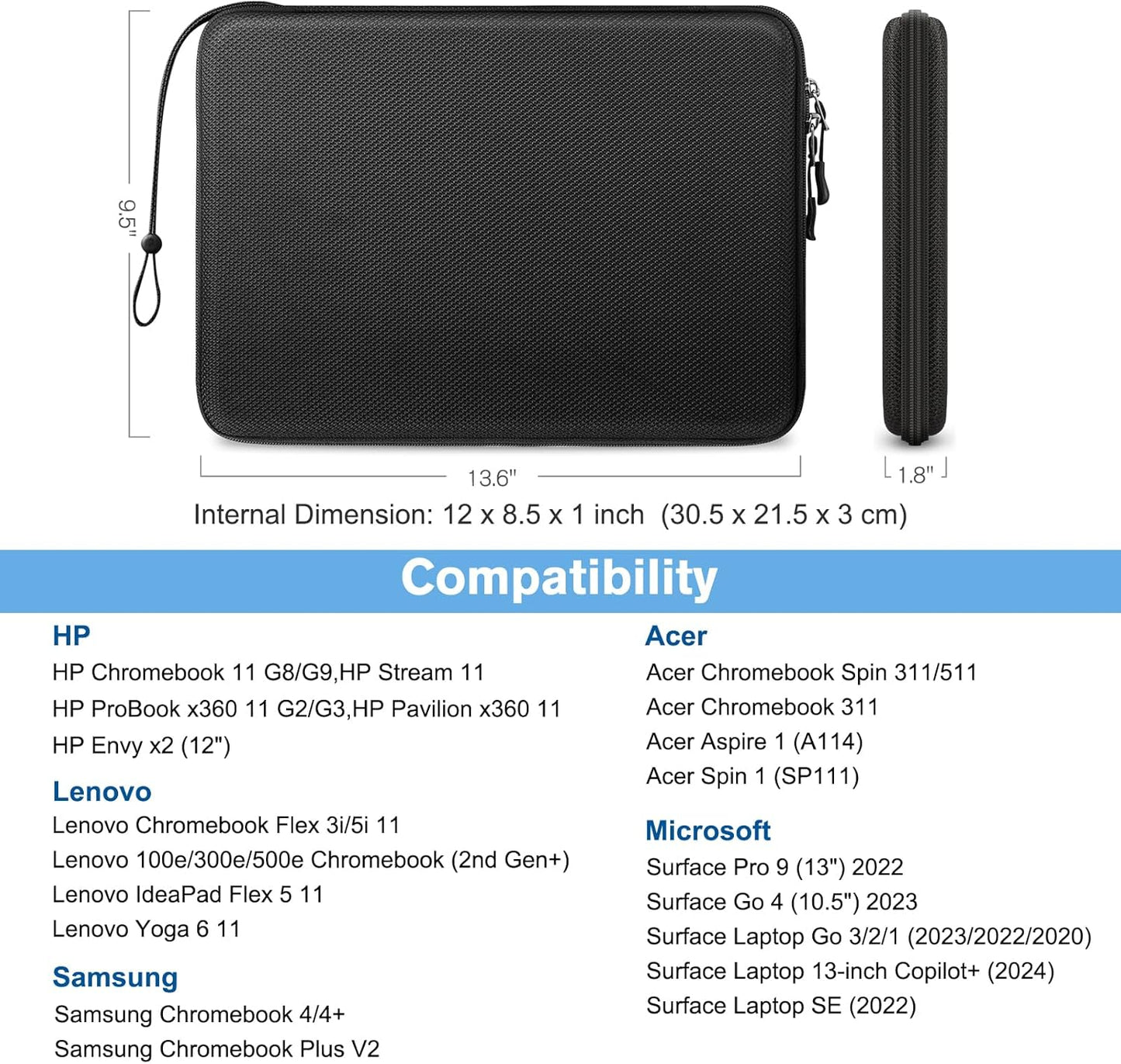 FINPAC Hard Laptop Sleeve Case for MacBook Neo A18 Pro,13 inch MacBook Air 2026 M5/M4/M3/M2/M1,14 inch MacBook Pro 2026 M5/M4/M3/M2 Pro/Max,Waterproof Case for Dell,Surface Laptop,HP,Acer,Black | Hard