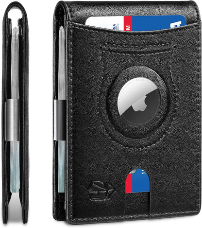 Zitahli Men's Wallets Airtag Holder Slim Rfid Leather with Gift Box