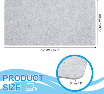 PATIKIL 47.2" x 23.6" Large Felt Desk Pad Protector, Non-Slip Desk Mat Full Table Mouse Pad Keyboard Mats for Laptop Computer Writing Desk Table Gaming Home, Dark Gray