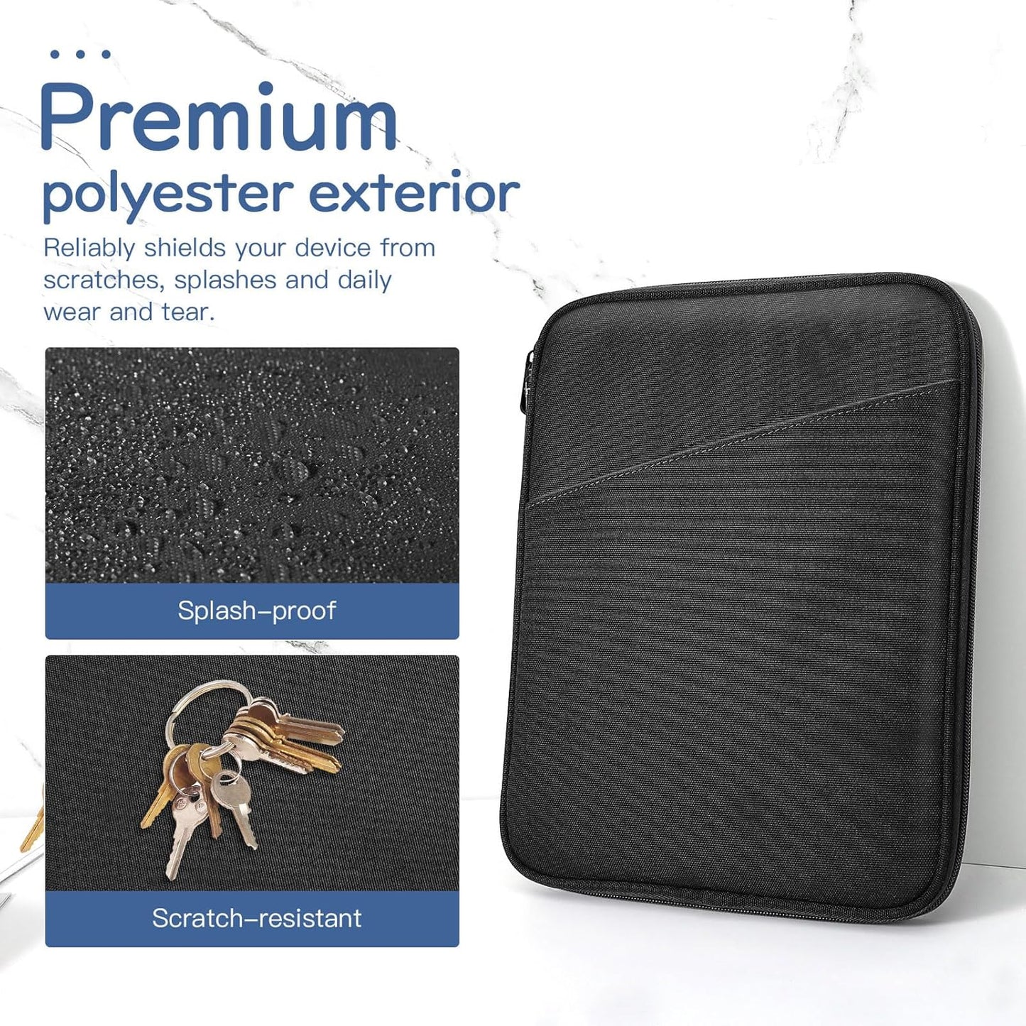 Dadanism 9-11" Tablet Sleeve Bag Carrying Case for iPad (A16) 11th Gen 11", iPad 10th Gen 10.9" Air 5/4, iPad Air M4/Pro 11", iPad 9/8/7th, Galaxy Tab A11+ Plus 11", Remarkable 2 10.3", Black