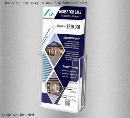 Marketing Holders 6 Pack Suction Cup Brochure Holder Holds 6 Inch Wide Literature Window or Glass Wall Mount Display Indoor Graphic Images Amenity Flyers or Reference Sheet Racks