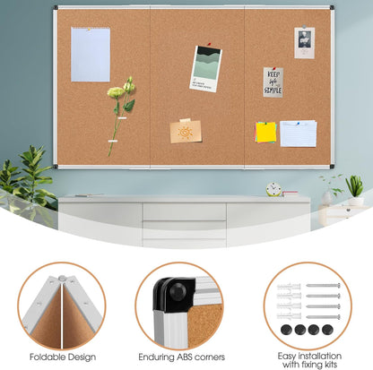Bulletin Board 36 x 48, Silver Aluminium Framed 4x3 Large Wall Mounted Cork Office Notice Pin Board