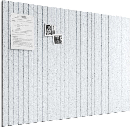 Bumusty Large Cork Board Alternative-48 x 36" Felt Bulletin Board Tiles, with 30 Pushpins, 70 Adhesive Tabs, Fine-Stripe 12-Pack, Cork Boards for Office Push Pin Board Felt Board-Oatmeal