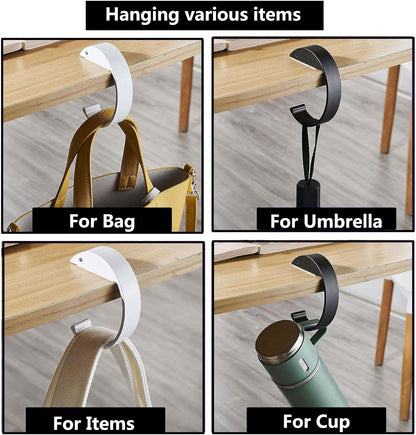 KISOY 2PCS C Shape Purse Hook for Table Handbag Hanger for Desk Heavy Duty Purse Hook Bag Holder Made of high-Strength Alloy Materials Hanger Various Heavy Items Desk Hook (C Shape(2 Black))