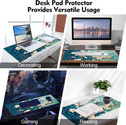 Galdas Mouse Pad For Gaming,Forest Background Pattern XXL XL Large Mouse Mat Long Extended MousePad Desk Mat Non-Slip Rubber Mice Pads Stitched Edges Thin (31.5 x 11.8 x 0.12 Inches) Tree