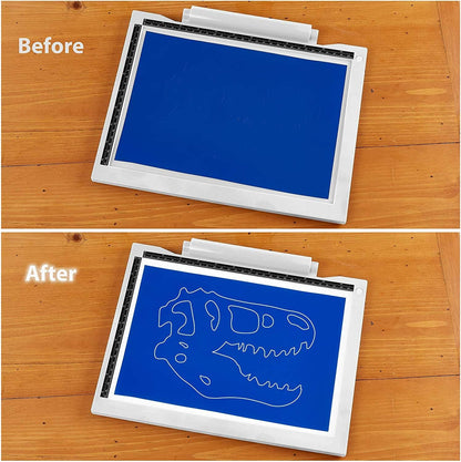 iVyne Bright Crafting Light Pad A4 - Battery & Cable Powered LED Light Box - Batteries Not Included -for Cricut Vinyl Weeding Tools, Tracing, Drawing, Sketching, Crafting, and HTV Vinyl (White)