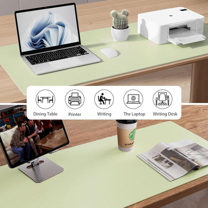 Aothia Non-Slip PU Leather Waterproof Laptop Desk Pad Protector, Blotter Mat, Writing and Mouse Pad for Office & Home, Beige, 23.6" x 13.7" - Colors A