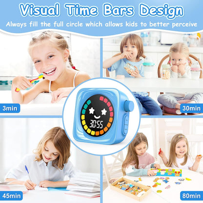 HAUKINIX 99-Minute Visual Timer with Pomodoro Timer Productivity Focus Timer Countdown Stopwatch Desk ADHD for Study, Work, Student, Procrastination, Loud Alarm/Mute/Vibration, 2 Brightness Levels