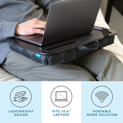 LAPGEAR Designer Lap Desk with Phone Holder and Device Ledge - Arrow Stripes - Fits up to 15.6 Inch Laptops - Style No. 45411