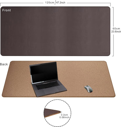 Cacoy 36" x 20" Leather Desk Mat for Home Office, Extra Large PU Leather Desk Pad Blotters, Waterproof Computer Keyboard Mat, Extended Gaming Mouse Pad, Desk Protector for Desktop and PC Laptop, Black