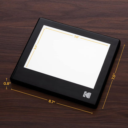 KODAK LED Light Box - 8" x 6", USB/AAA Battery Powered - Slide Viewer & Film Scanning - Flicker-Free Light Pad & Tracing Pad for Drawing - Glare-Free LED Illumination for Product Photography