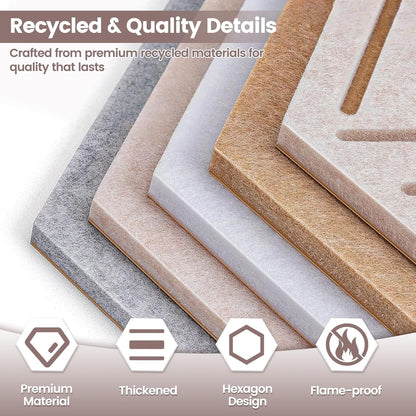 12'' Large Hexagon Cork Board Tiles – 10 Pack Adhesive Frameless Bulletin Board for Office & Home Wall Decor, Vision Board with 35 Push Pins, Decorative Pin Board for Photos & DIY