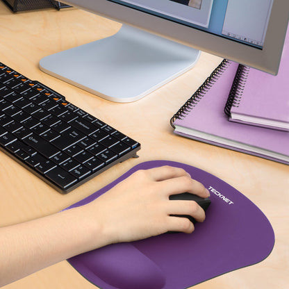 TECKNET Ergonomic Mouse Pad with Wrist Rest, Soft Mousepad with Massage Design, Memory Foam and Non-Slip PU Base for Pain Relief, Gaming Mouse Pad for Desk, Home, Office, 12x8 Inches, Black