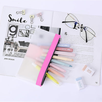 Mr. Pen- Clear Pencil Pouch, 8.50"x4.25", 3 Pack, Durable TPU Material, Medium Water-Resistant Pencil Bags with Smooth Zipper, Multipurpose Clear Pouch for Stationery, School, Office, Travel Supplies