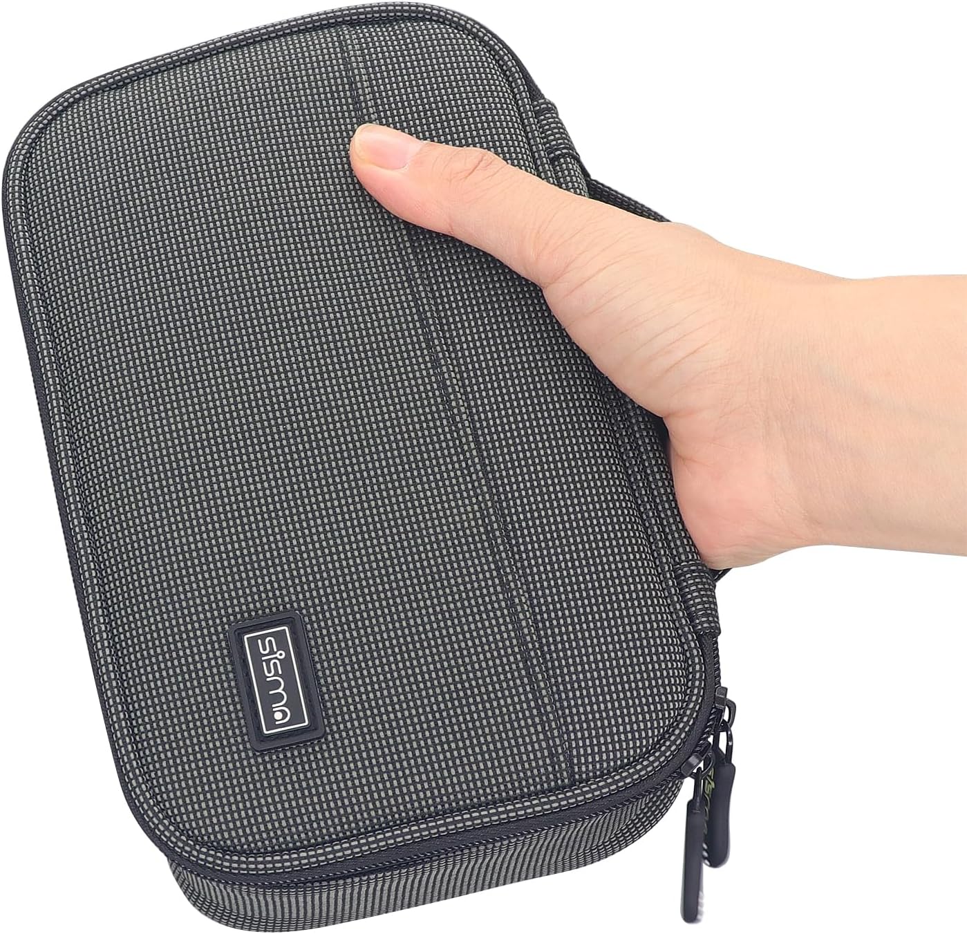 sisma Travel Electronics Organizer Small Carrying Case for Cables Phone Chargers USB Plugs Power Cords Earbuds Adapter Tech Accessories Pouch -Grey