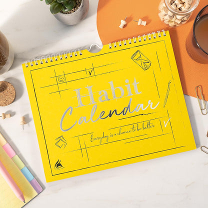 Clever Fox Habit Tracker Calendar – Inspirational Goal Tracker and Habit Calendar for Atomic Habits – Colorful Habit & Goal Planner Journal to Boost Productivity – 24 Months, 10″ x 8″ (Black)