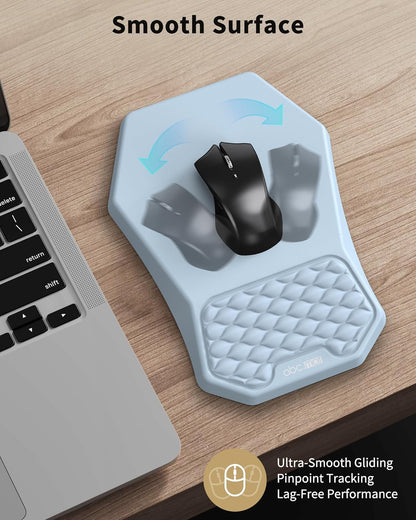 Ergonomic Mouse Pad and Keyboard Wrist Rest Support Set, Massage Design Mousepad for Carpal Tunnel Pain Relief, Memory Foam, Non-Slip PU Base for Computer Desk, Black