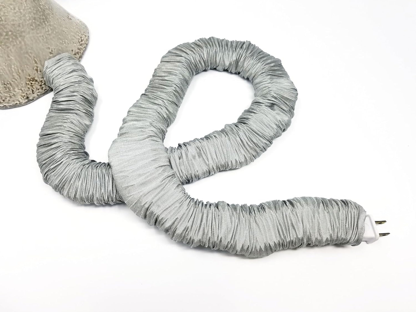 Cream COVEREase Lamp Cord Cover 9 ft Faux Silk Fabric Cover - Cable Sleeve, Wire Cover, Cord Hider for Cable Management for Electrical Lighting Fixtures. (1 PK)